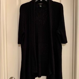 Alfani Black Short Sleeve Cardigan Sweater